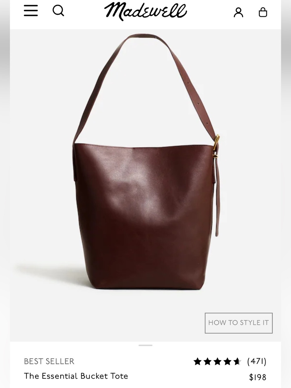 Madewell Essential Bucket Tote